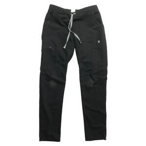 FIGS Technical Collection Pants Mens XS Black Scrub Drawstring Cargo